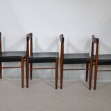 Chaises de salle à manger en teck HW Klein pour Bramin années 1960