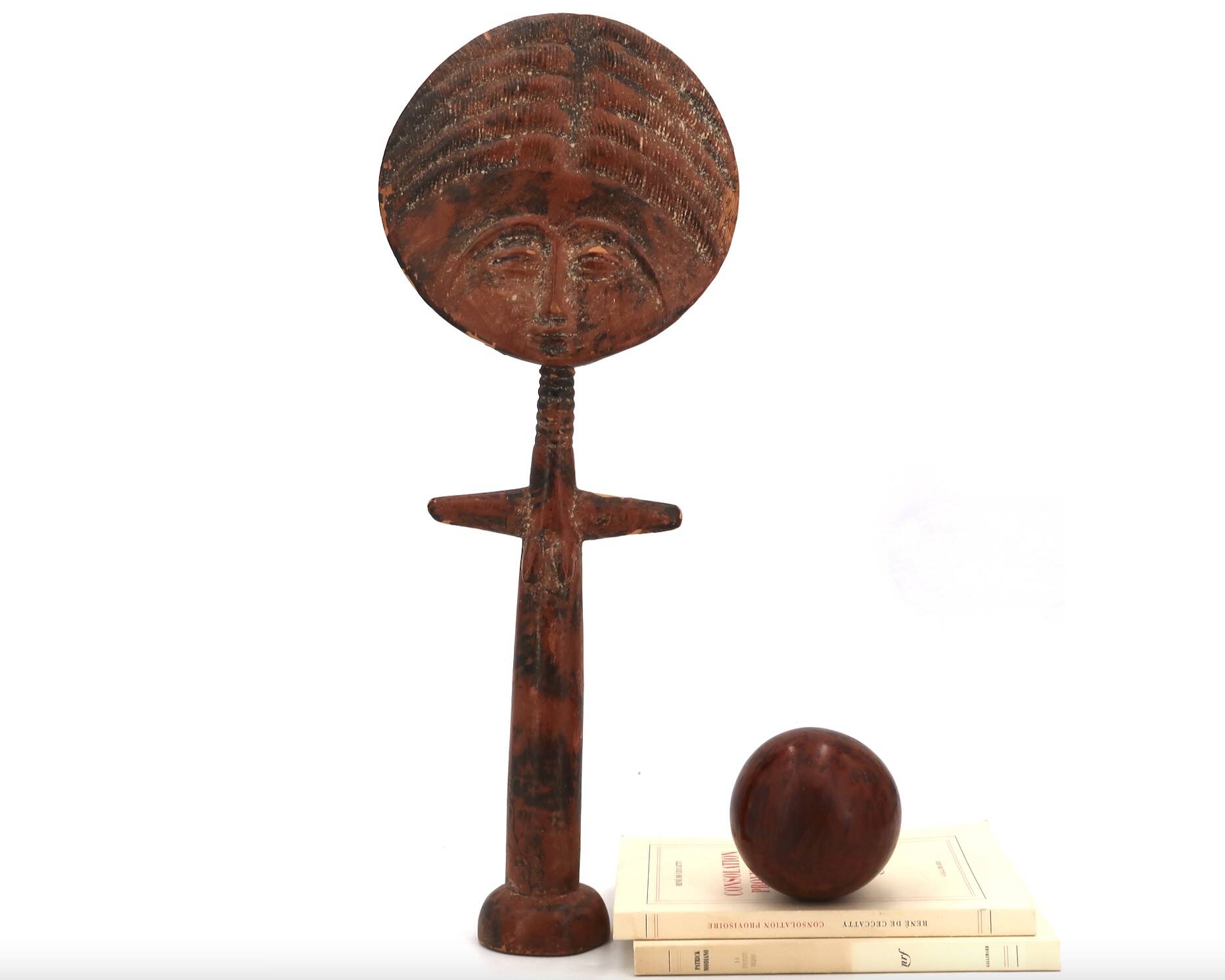 Ashanti Akuaba African Art Statue from Ghana, wooden, 1980s.