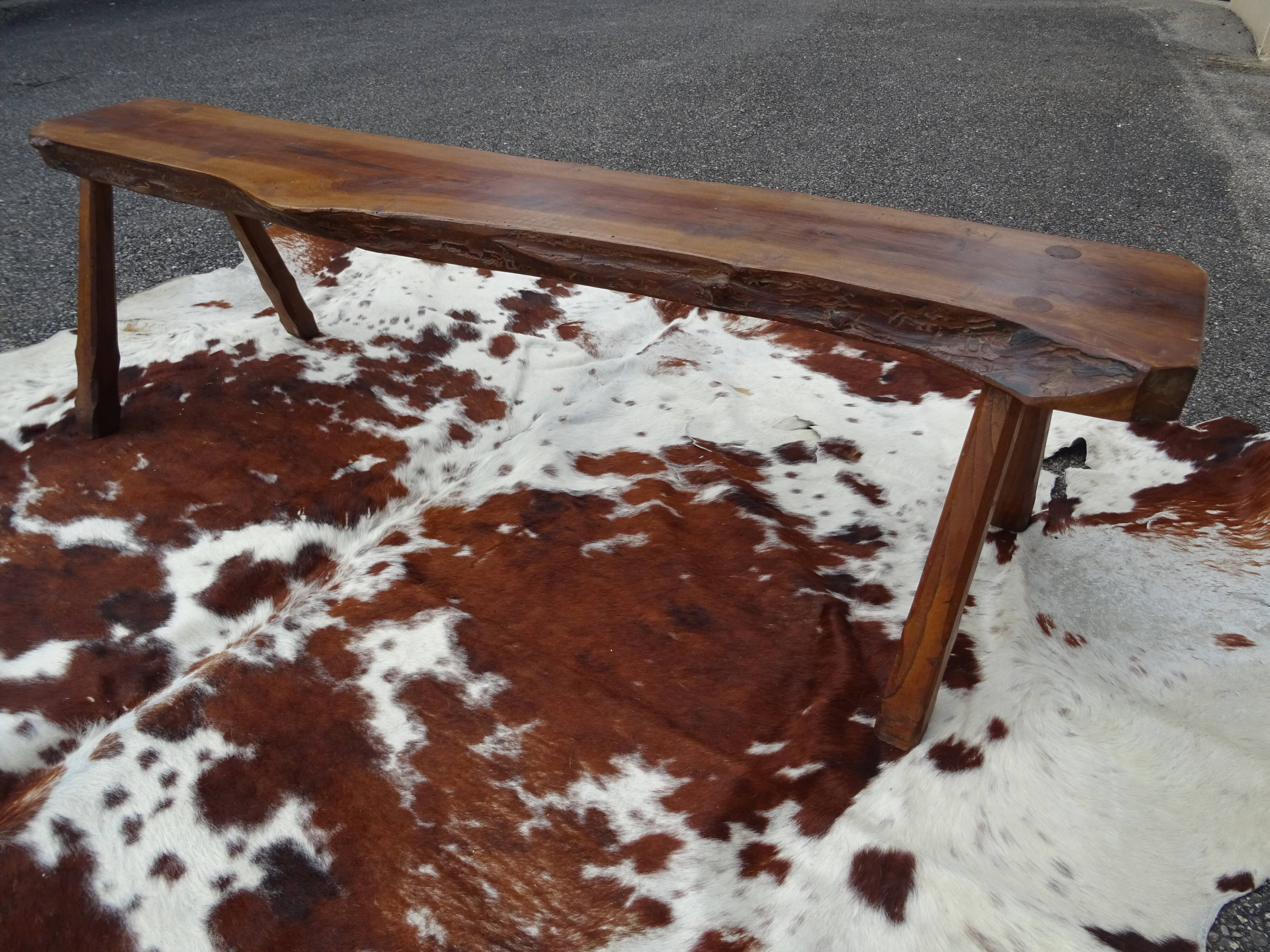 Brutalist bench in solid wood