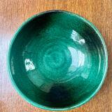 Green glazed ceramic bowl, signed Idlas.
