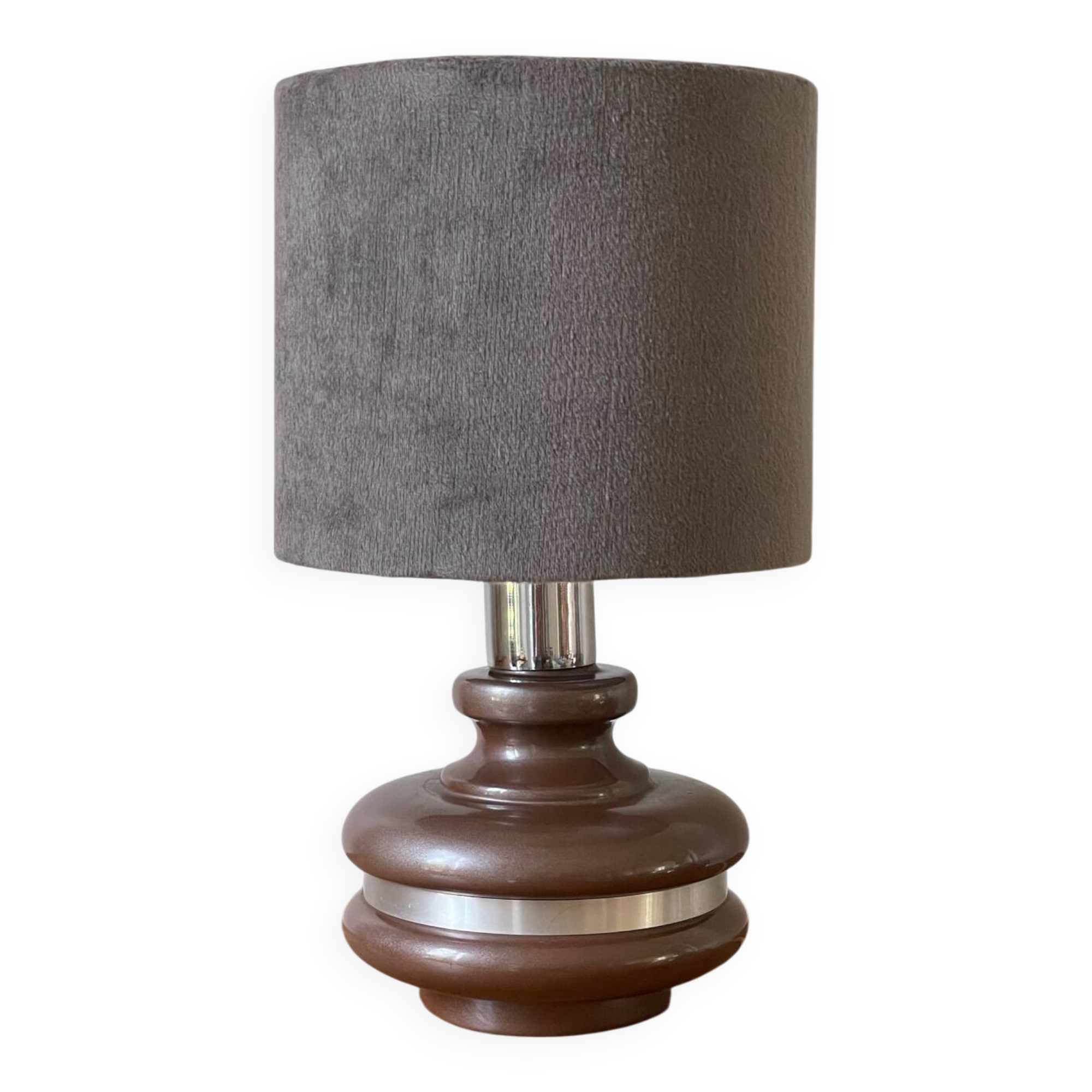 Ceramic lamp with aluminum rim 70s