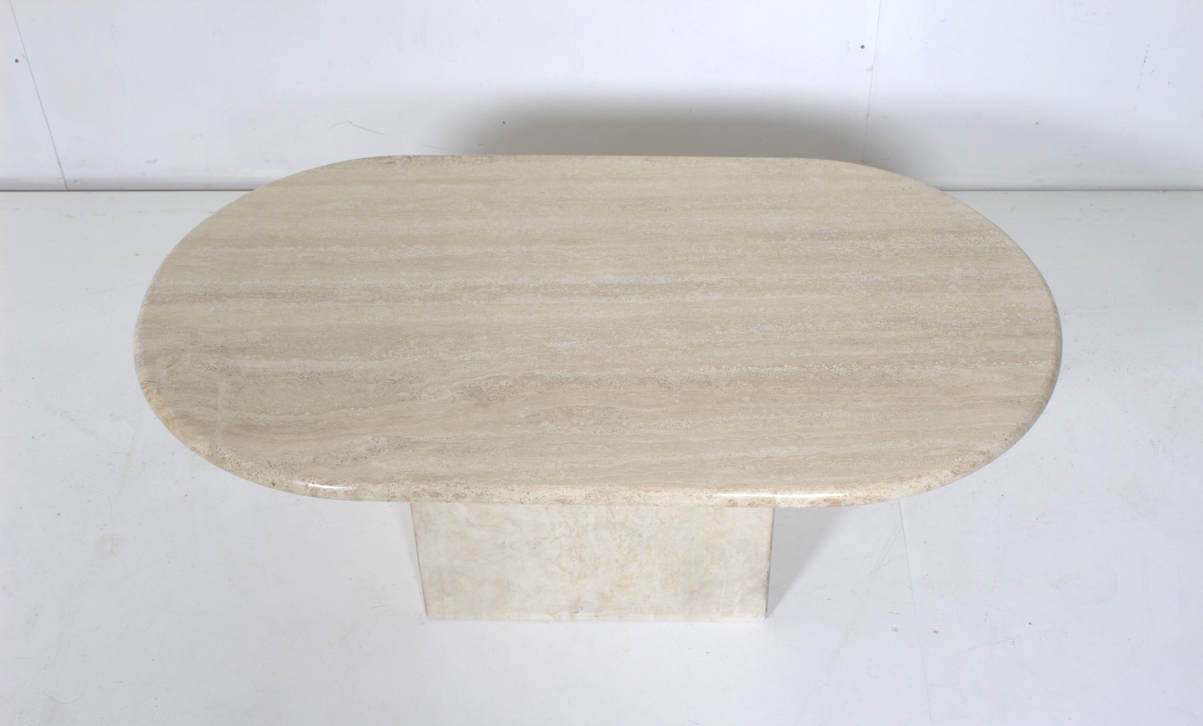 Medium Oval Travertine Coffee Table