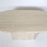 Table basse ovale en travertin taille moyenne