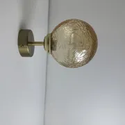 Pair of vintage amber glass wall lights