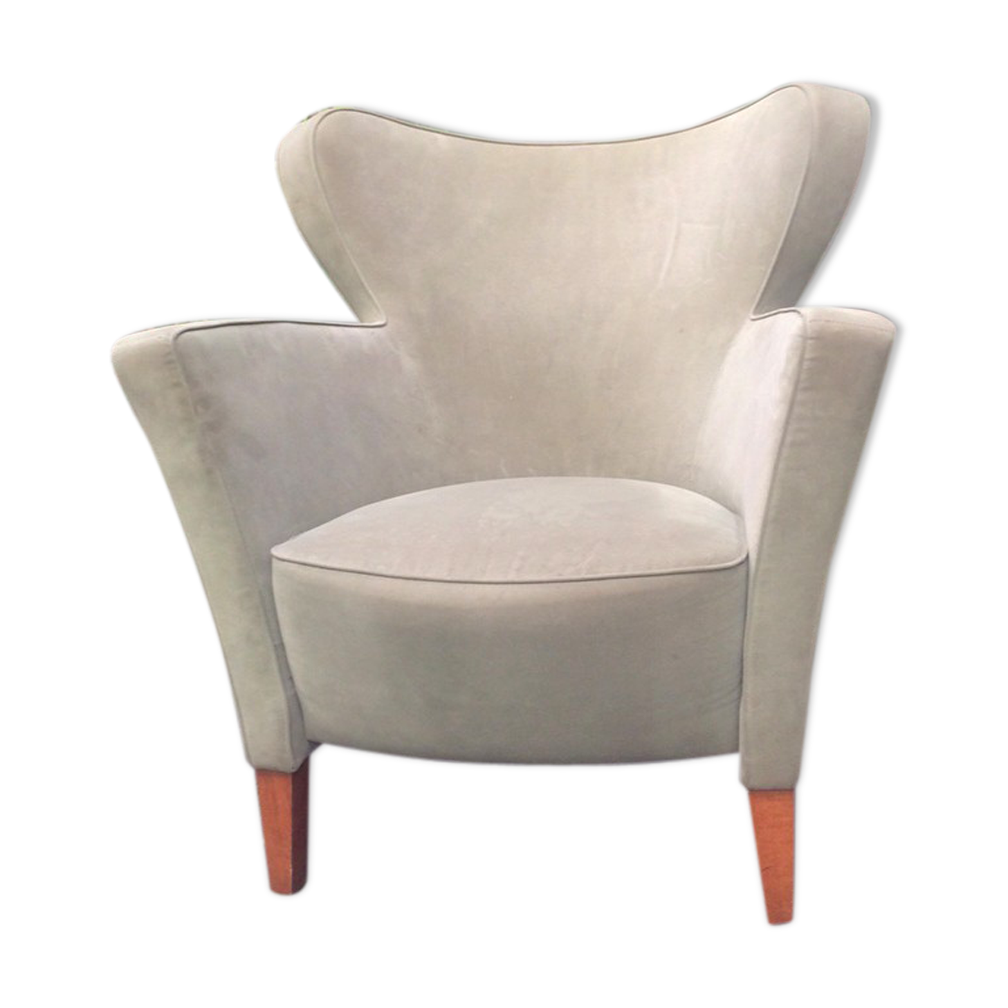 Fauteuil velours ras 1950