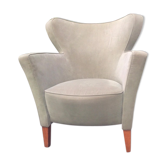 Fauteuil velours ras 1950