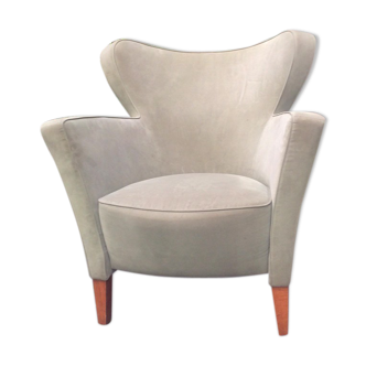 Fauteuil velours ras 1950