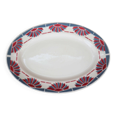 Old oval earthenware dish "Horizon" St Amand