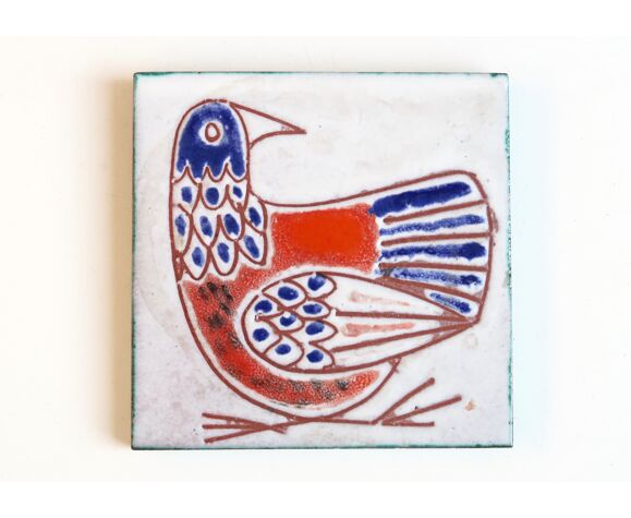 Carreau mural en céramique: oiseau, années 60