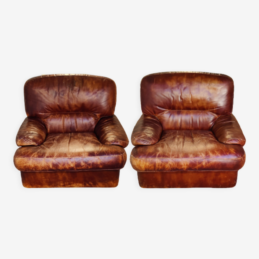 Paire de fauteuils vintage Roche Bobois années 70 | Selency