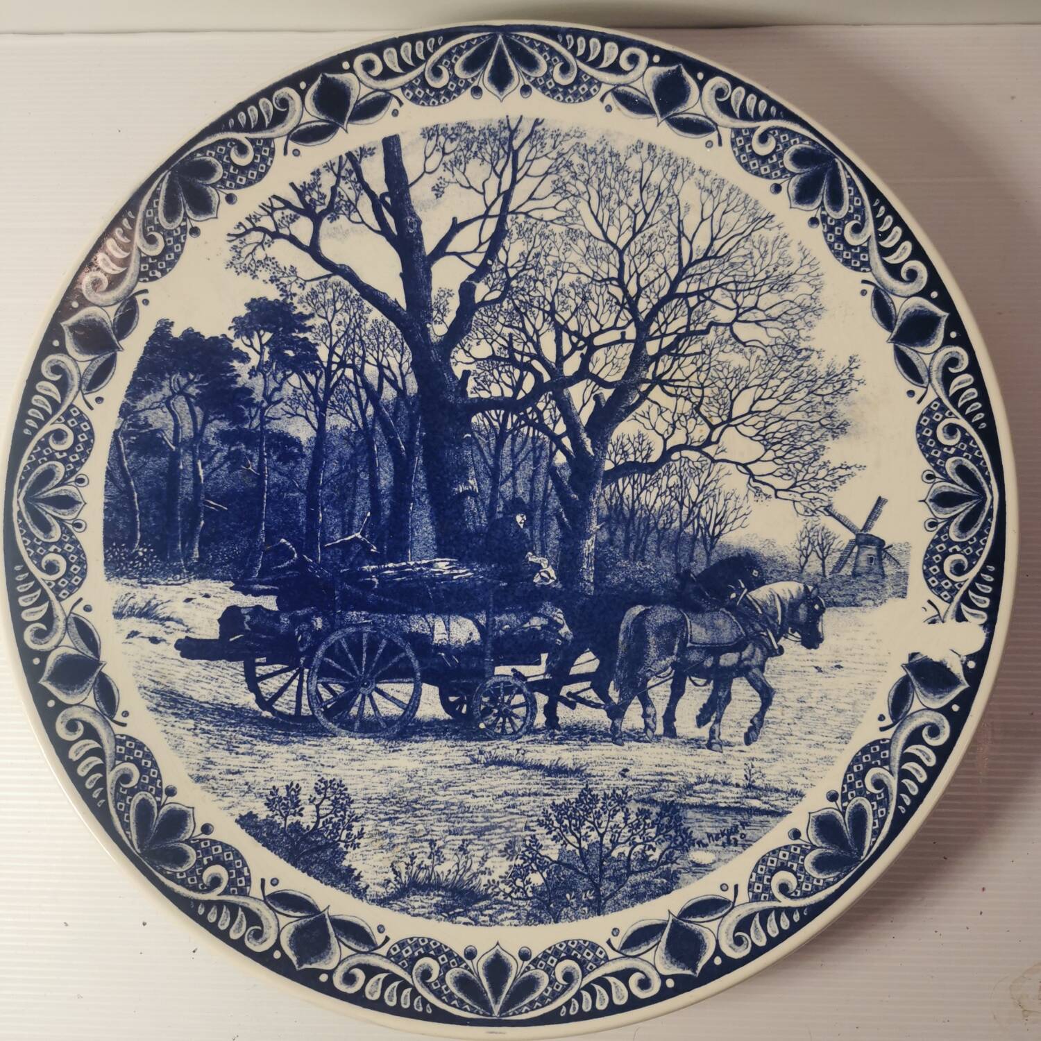Large vintage dish, Delfts Blauw