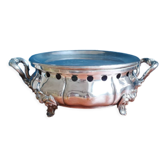 Old silver metal plate warmer Christofle Round Numbered 1783110 silver 34