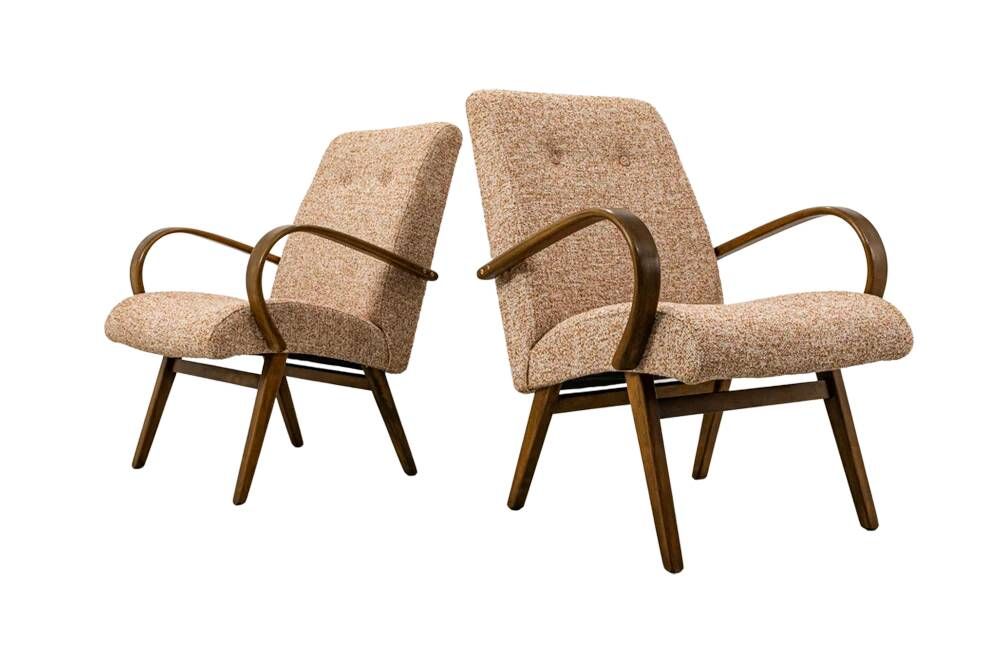 Pair Of Armchairs Type 53 By J. Smidek For Ton, Czechoslovakia, 1960’s
