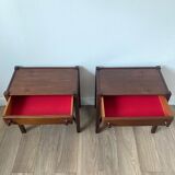 Pair of walnut bedside tables