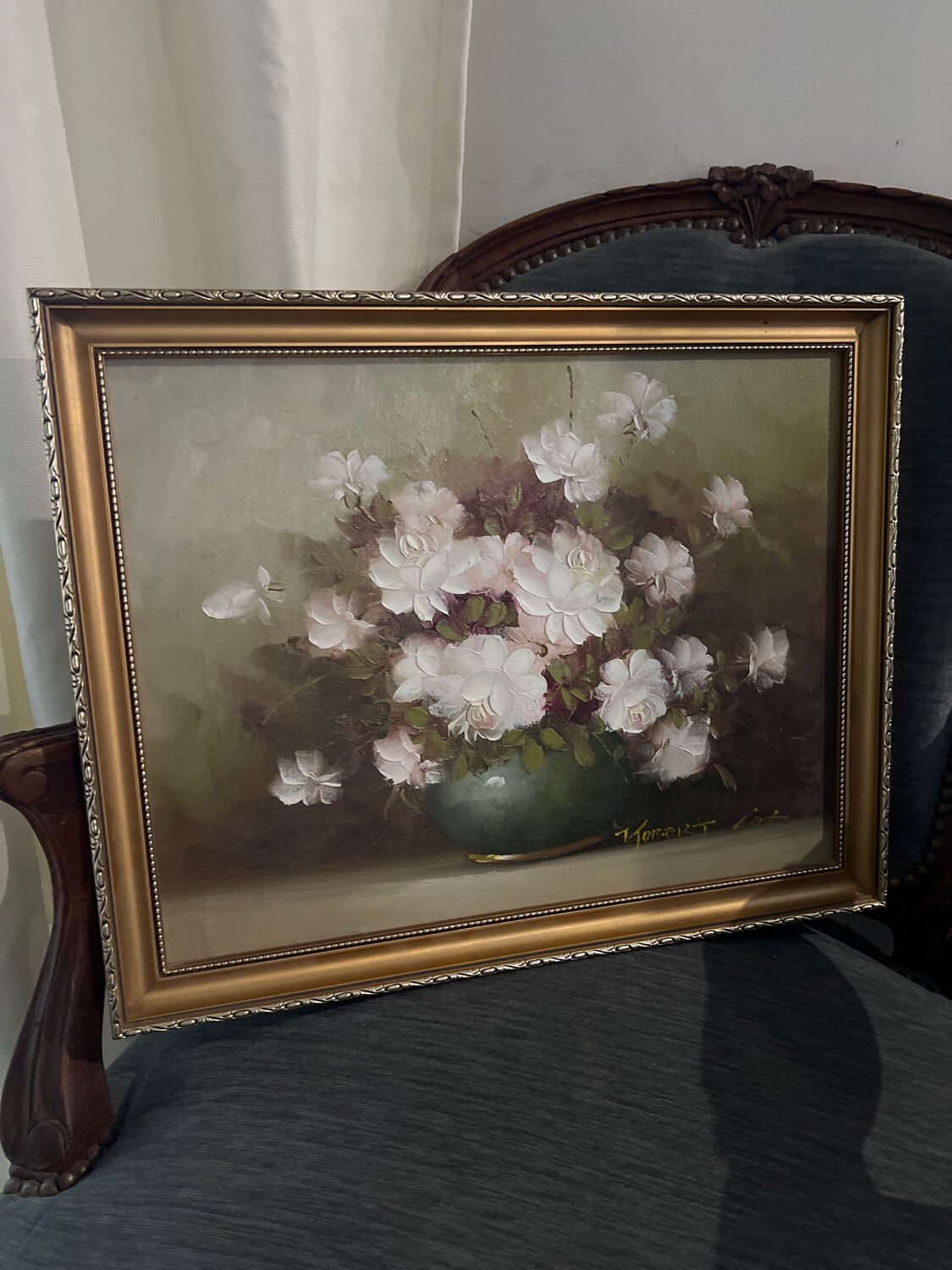 Natur dead vase with peonies