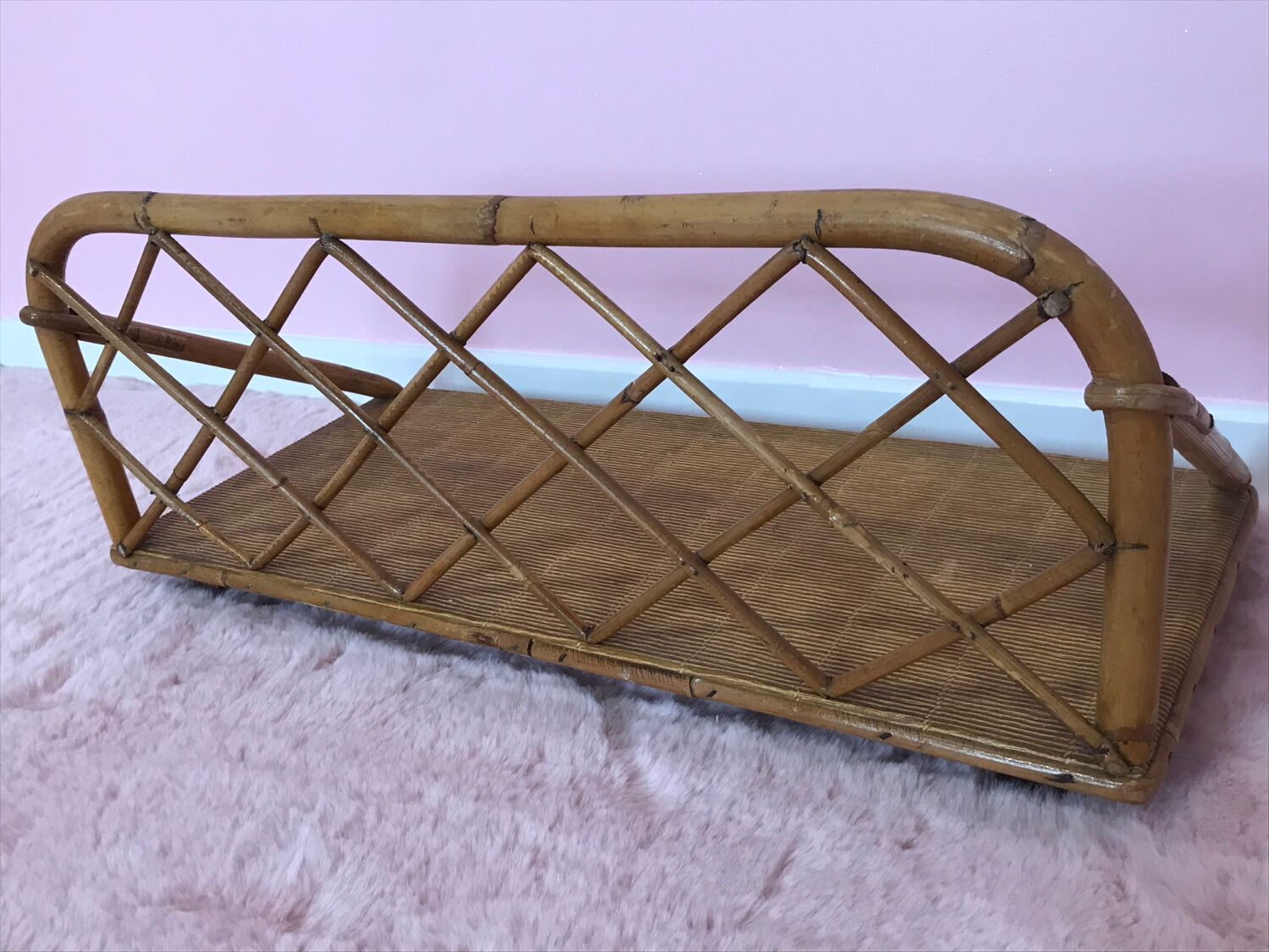 Vintage rattan shelf