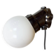 Vintage Brown Bakelite Wall Light with Milk Glass, 1970s