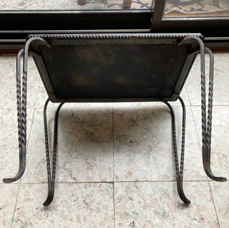 Wrought iron and ceramic coffee table
