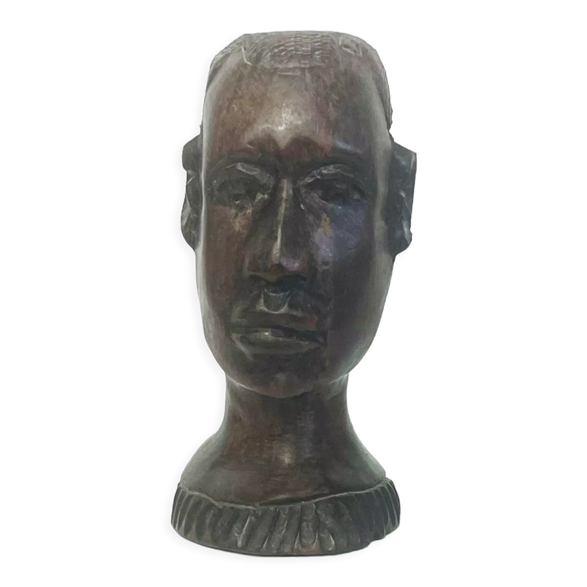 Wooden woman's head