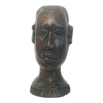 Wooden woman's head
