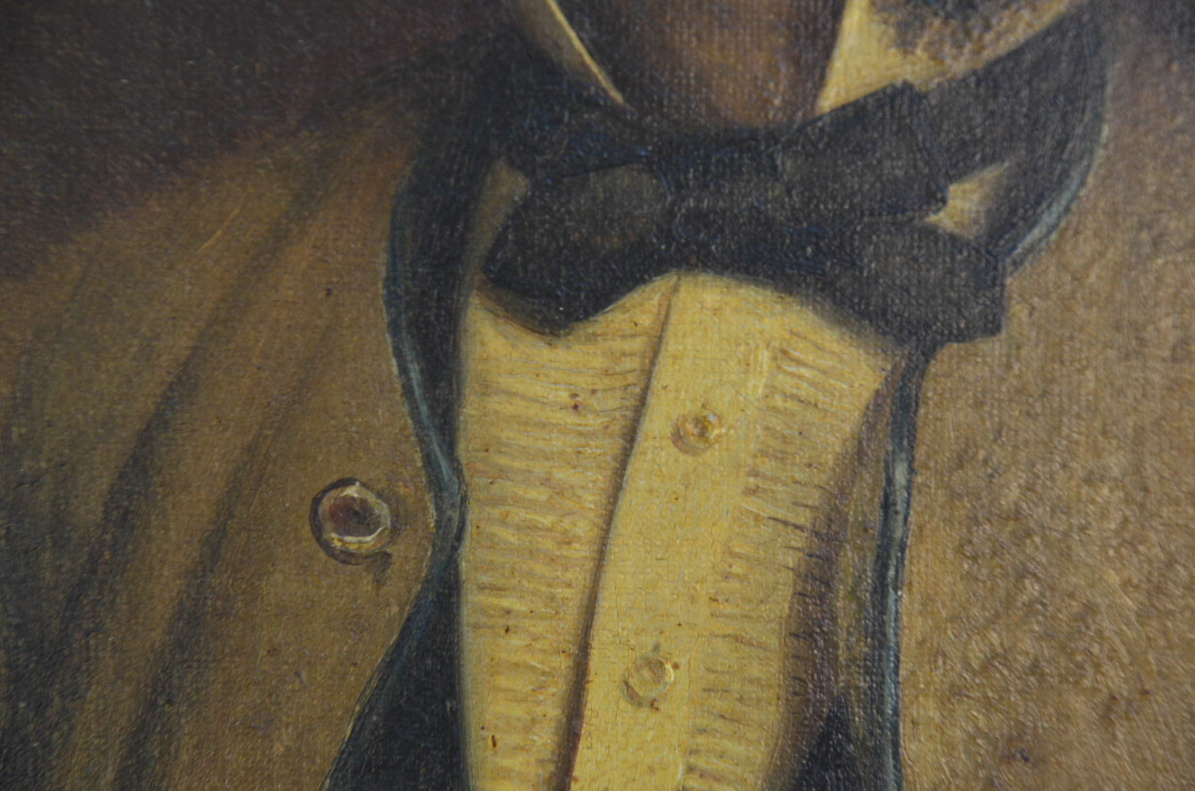 Portrait 19th oil on canvas painting by Eugene Renouard 1866