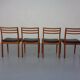 Danish Teak Dining Chairs, 1960s, Set of 4