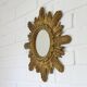 Vintage Gold Sunburst Wall Mirror Made in Italy 1960's Hollywood Regency