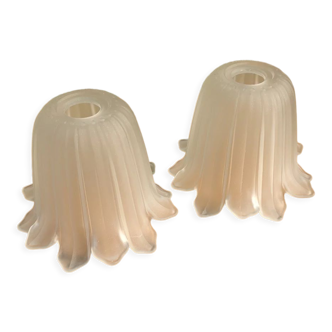 Pair of glass art deco tulips