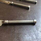 Set of 3 small silver metal cheese knives