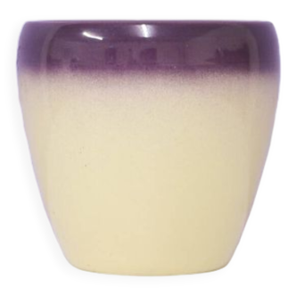 vintage cream & purple flowerpot