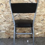 Old chair metal chrome & skaï brown 70s vintage