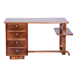 Art deco walnut writing desk designed by Jindrich Halabala, Czechia, 1920s
