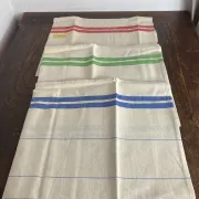 Three new multicoloured tea towels made of Cholet fabric, 100% cotton.