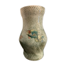 Vase vernissé et moucheté en céramique Vallauris à décor de poissons
