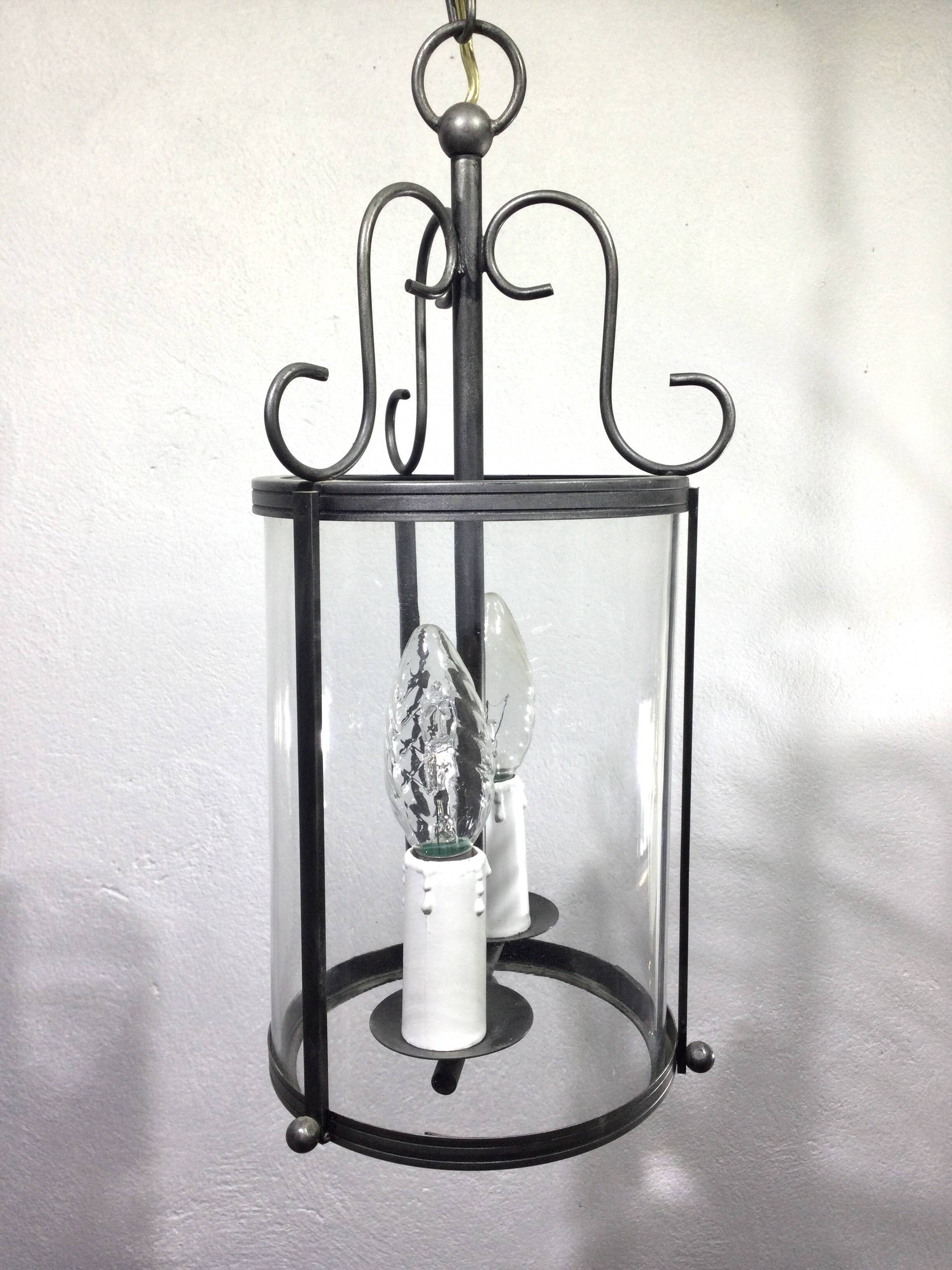 2-light wrought iron lantern