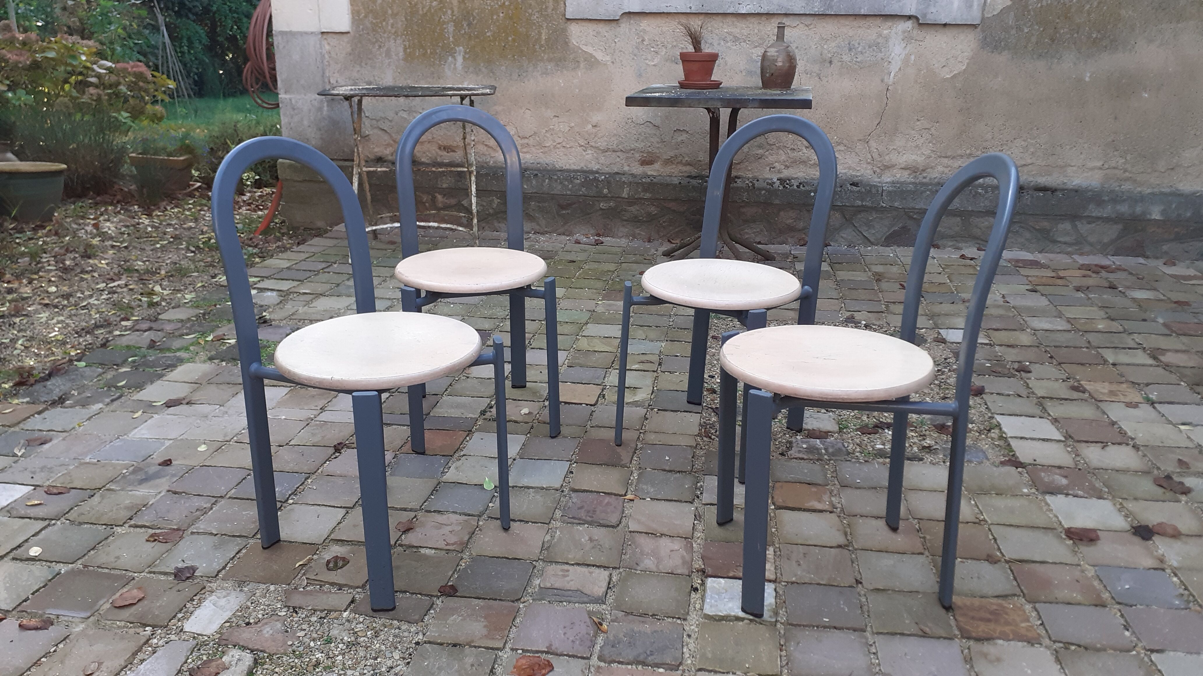 Series of 4 chairs vintage design year 80 publisher Samo