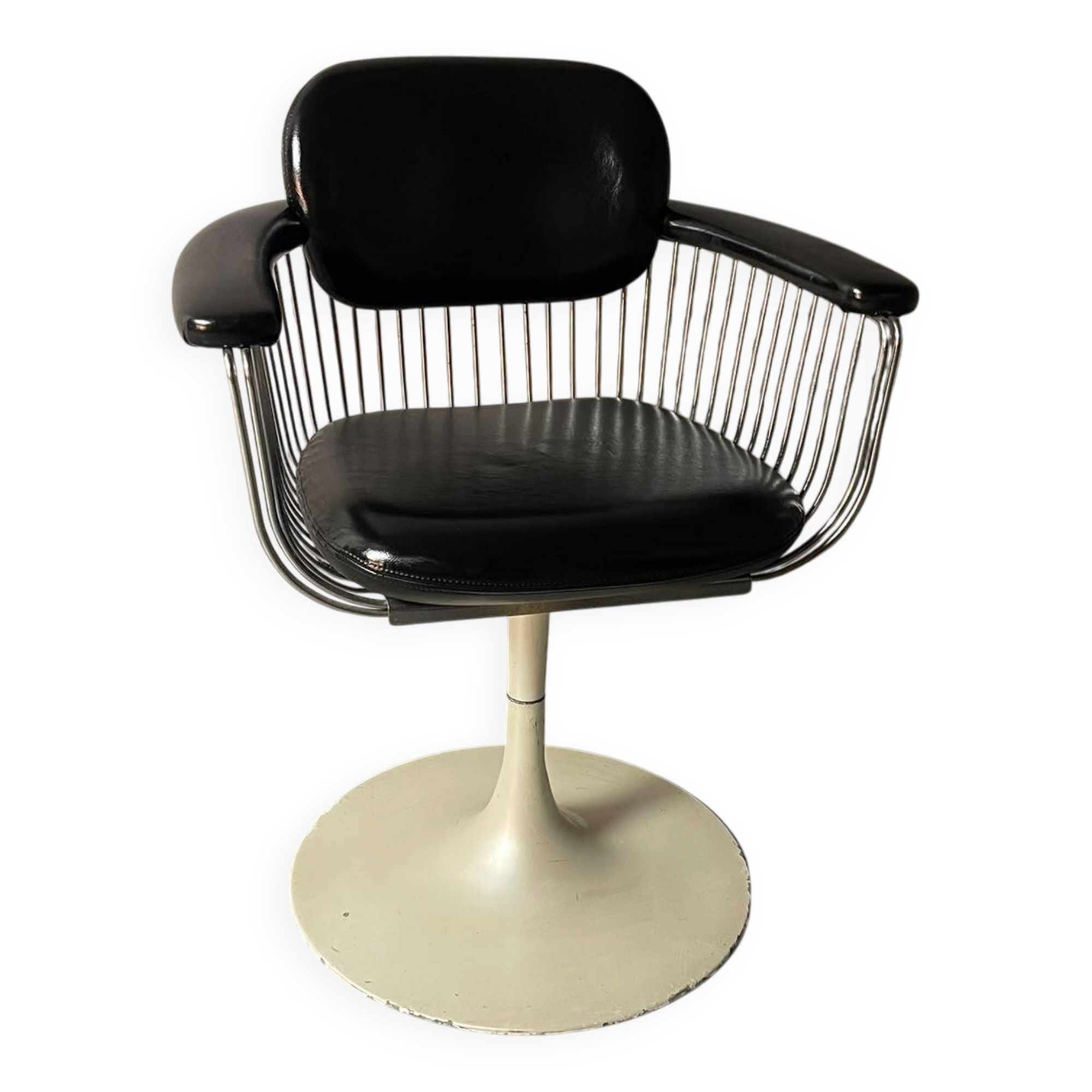 Single Mid-Century Belgian Swivel Armchair Attributed to Rudi Verelst