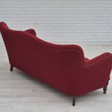 Années 1960, canapé danois 3 places, état d'origine, tissu coton-laine.
