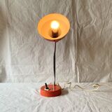 Vintage desk lamp in orange lacquered metal