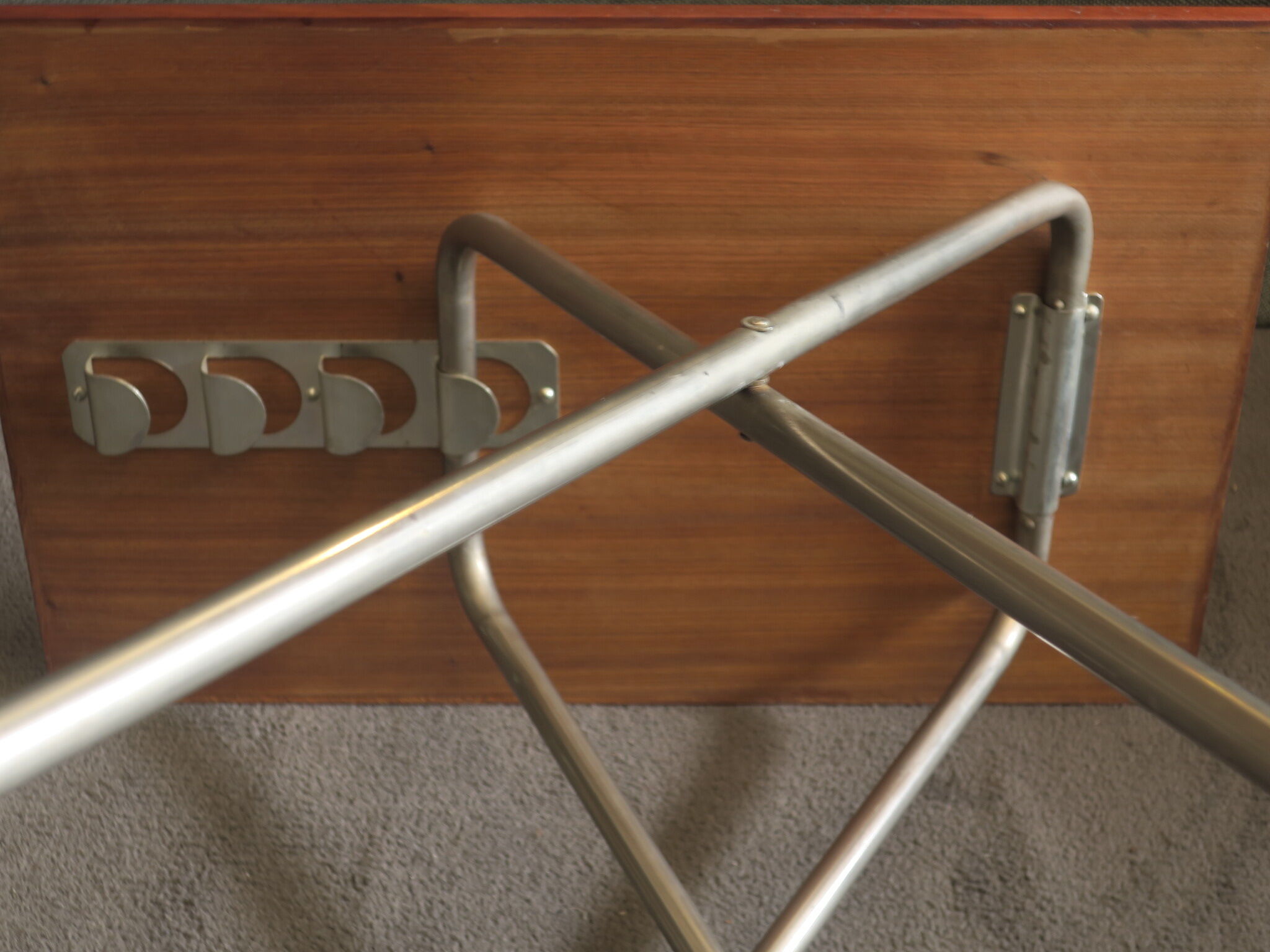 Danish teak and aluminium adjustable wine table, 1960s
