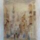 Original watercolor painting "Orientalist View of Medina" signed Rose Picard