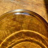 Grand plat à four en verre fumé 70’s