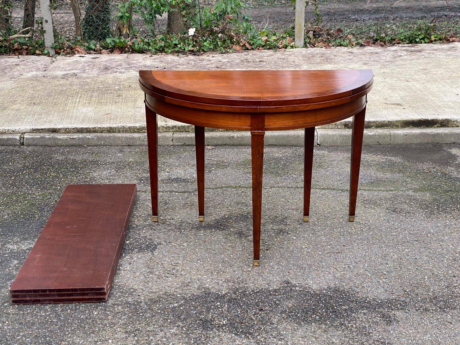 19th-century wooden extendable console table with 3 extensions.