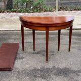 19th-century wooden extendable console table with 3 extensions.