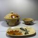 Gien earthenware tureen and gravy bowl set, Tournesol collection