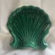Emerald green ceramic seashell trinket dish