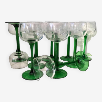 Set of 12 Alsace crystal wine glasses