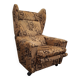 Mid-Century Czechoslovak Plush Wingback Recliner Chair, 1970s