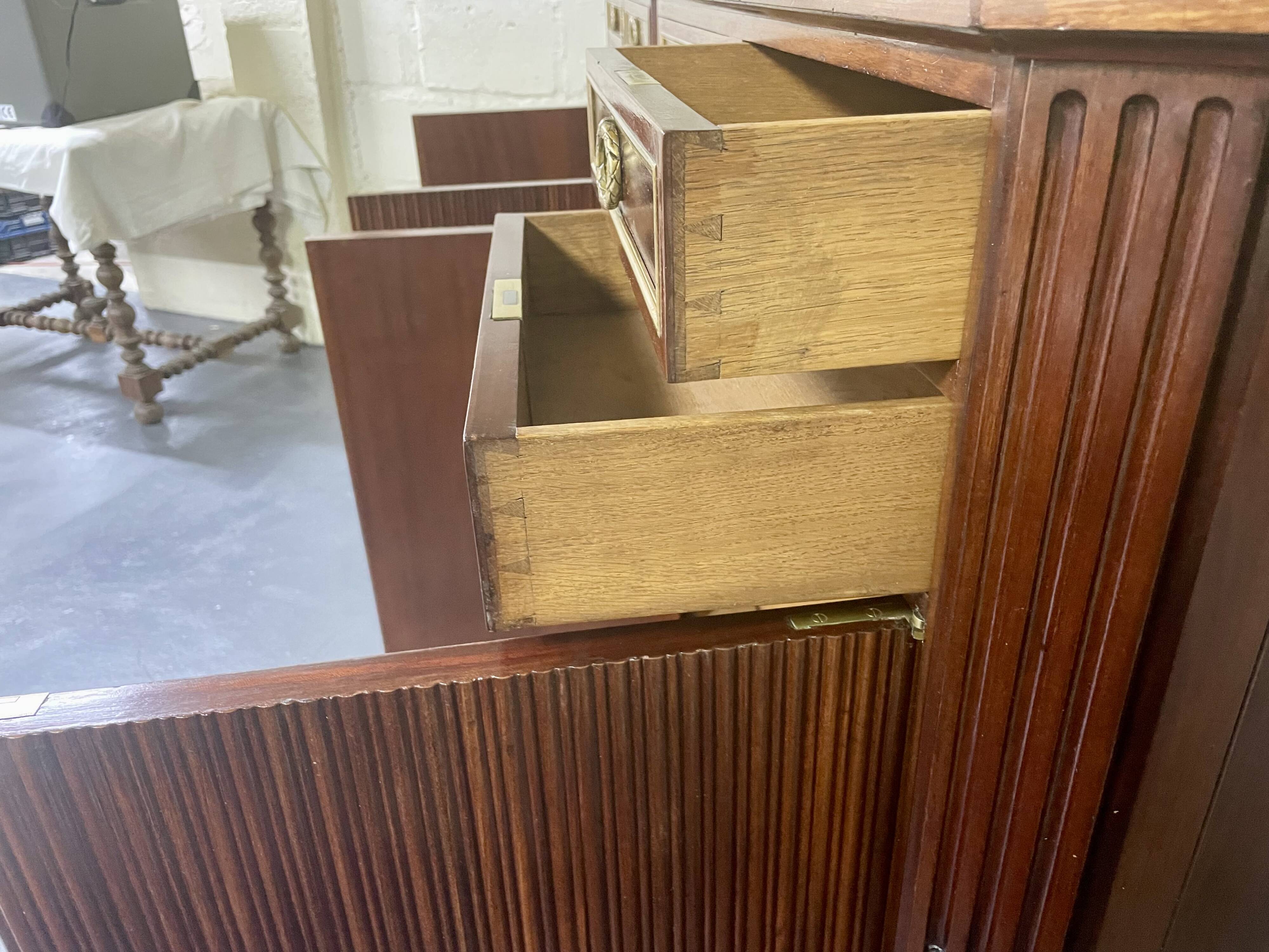 Pair of Louis XVI style mahogany sideboards