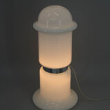 White glass floor lamp, czechoslovakia, 1970s